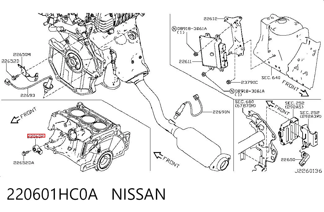 220601HC0A Nissan/Infiniti Sensor de detonación