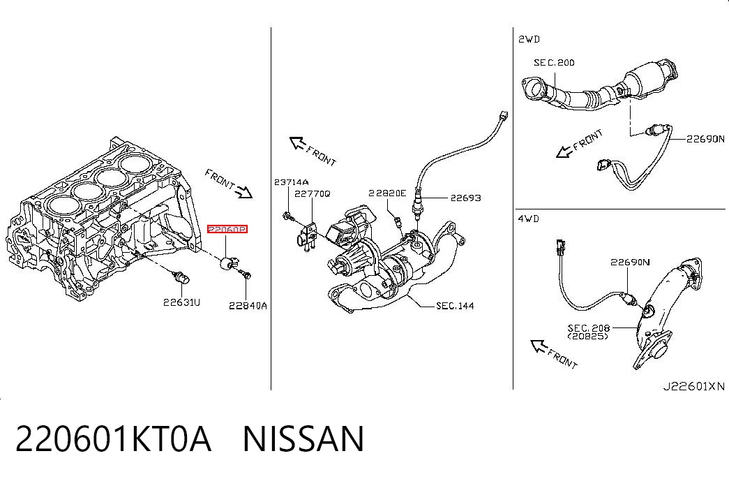 220601KT0A Nissan/Infiniti Sensor de detonación