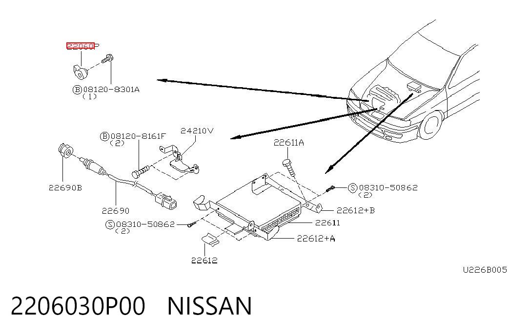 Sensor de detonacion para Nissan Sunny N14