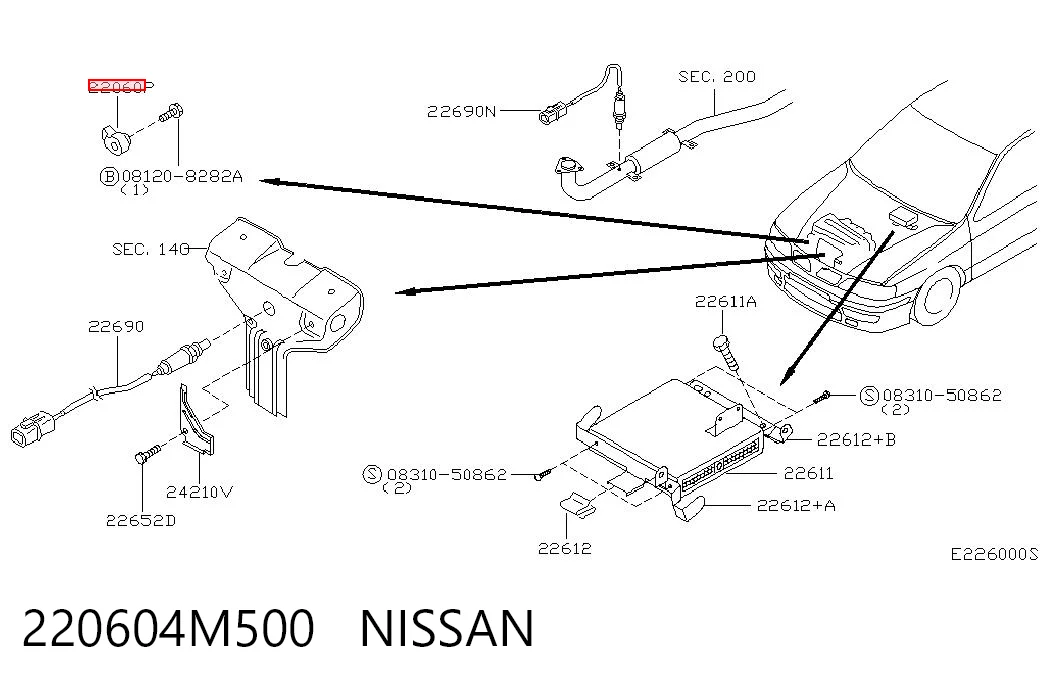 220604M500 Nissan/Infiniti Sensor de detonación
