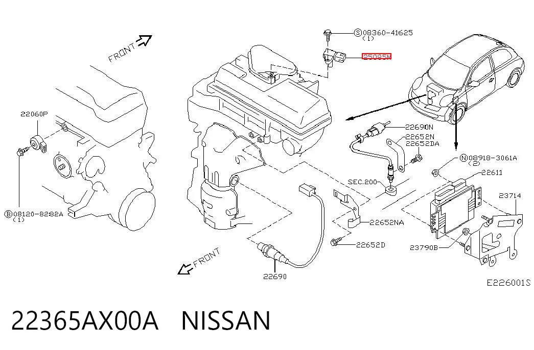 22365AX00A Nissan/Infiniti Sensor De Presion Del Colector De Admision