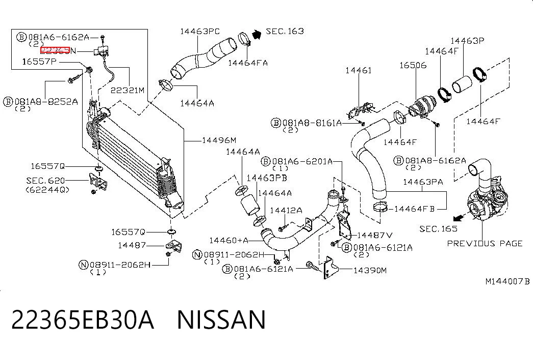 22365EB30A Nissan/Infiniti Sensor de presión de sobrealimentación
