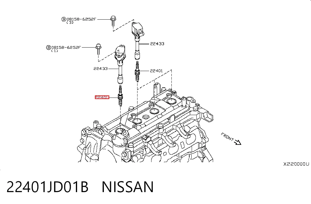 22401JD01B Nissan/Infiniti Bujía de ignición