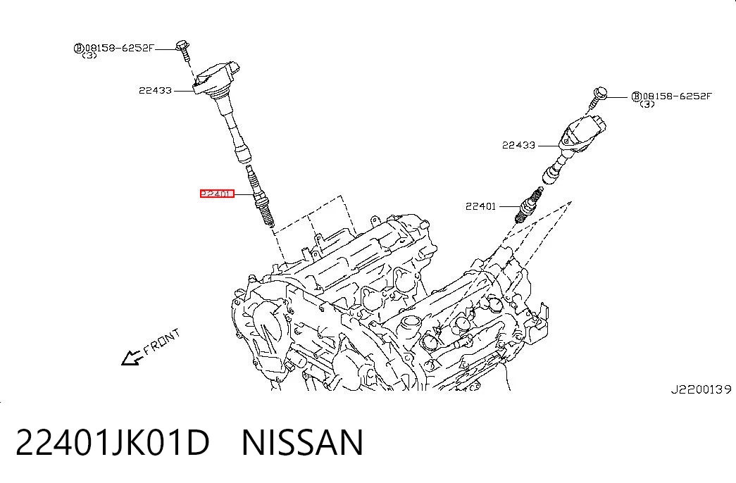 22401JK01D Nissan/Infiniti Bujía de ignición
