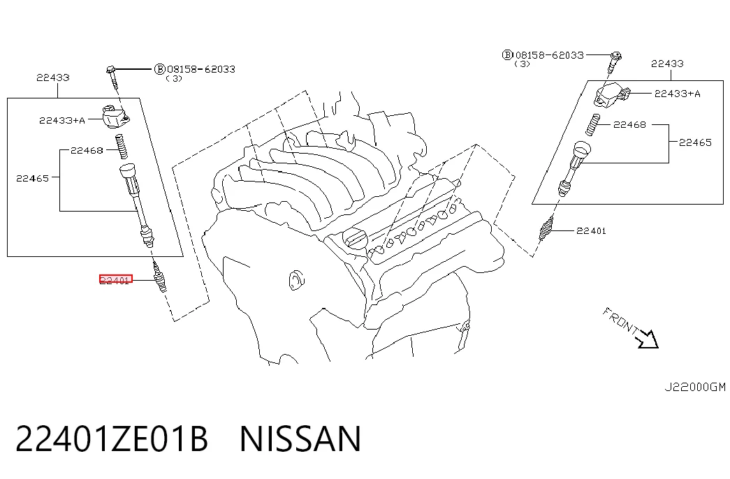 22401ZE01B Nissan/Infiniti Bujía de ignición