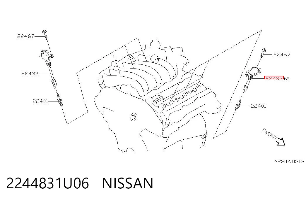 2244831U06 Nissan/Infiniti Bobina de ignición