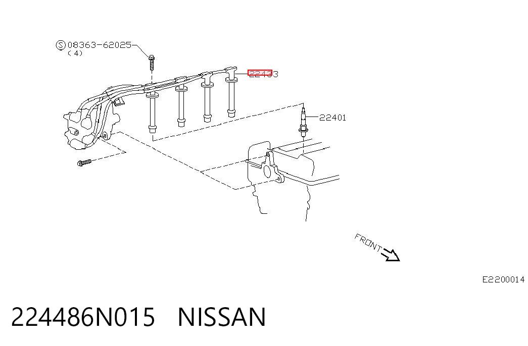 224486N015 Nissan/Infiniti Bobina de ignición