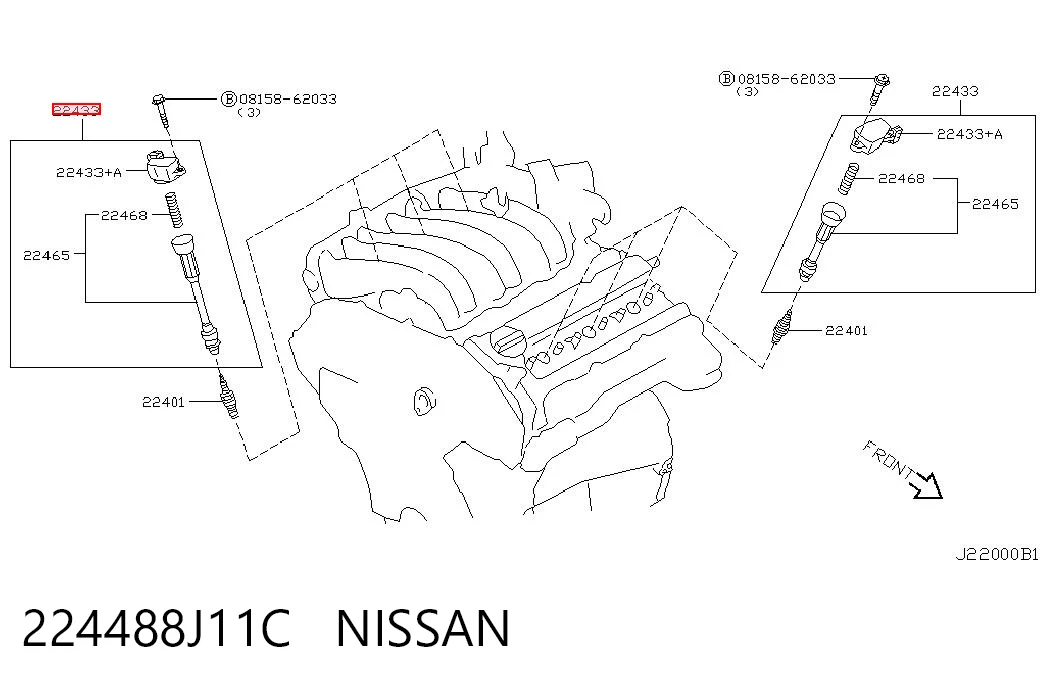 224488J11C Nissan/Infiniti Bobina de ignición