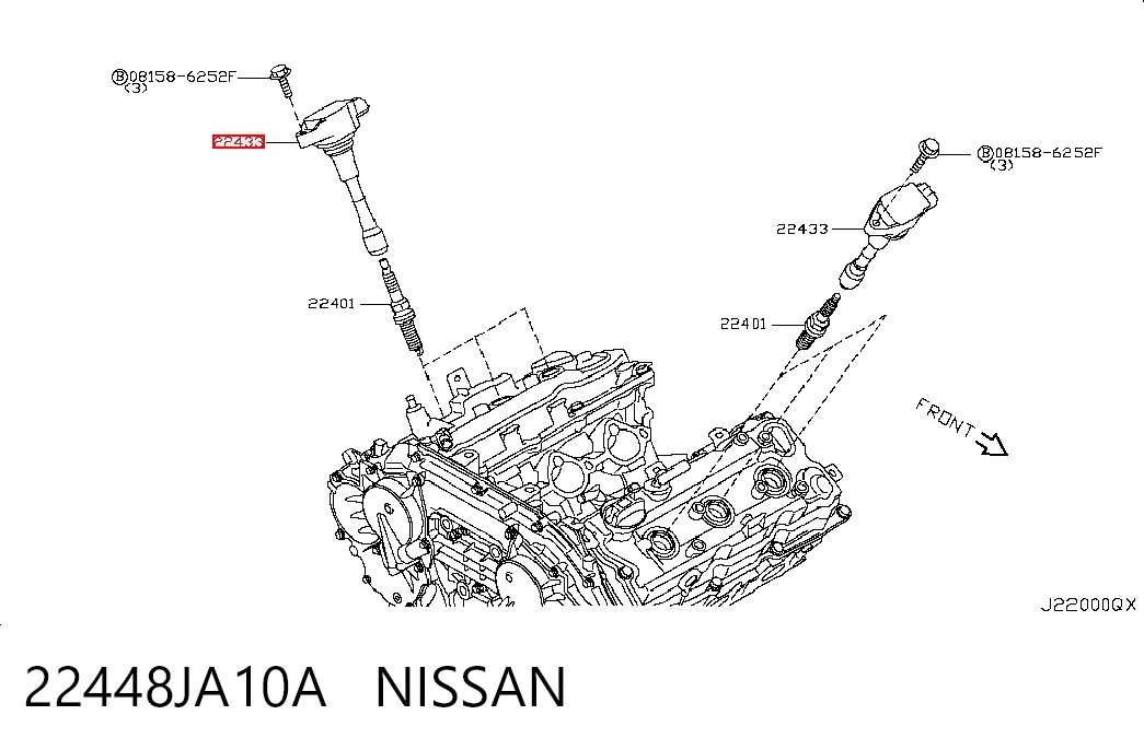 22448JA10A Nissan/Infiniti Bobina de ignición