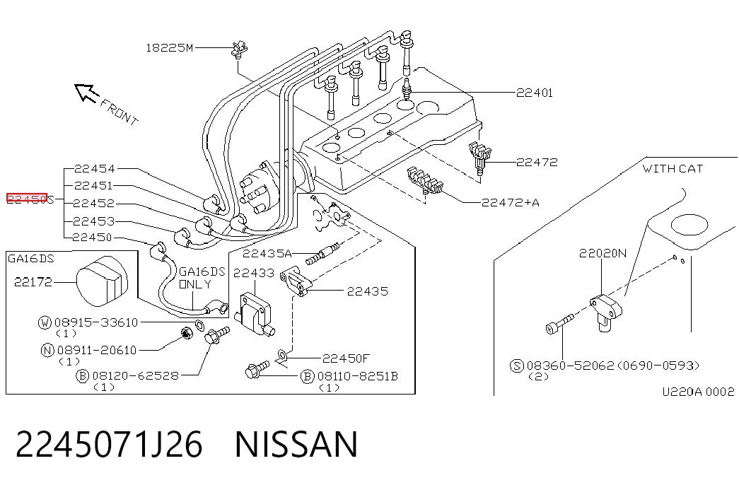  Cables de bujías Nissan Primera 