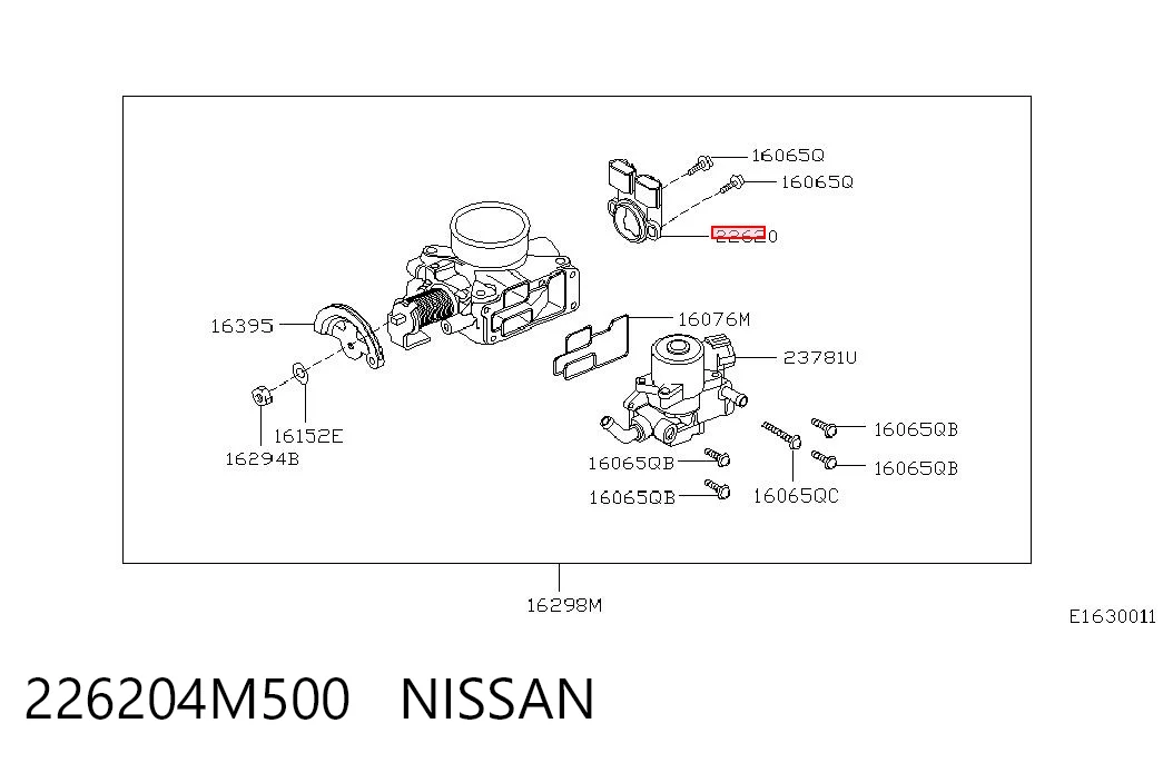 226204M500 Nissan/Infiniti Sensor de posición del acelerador