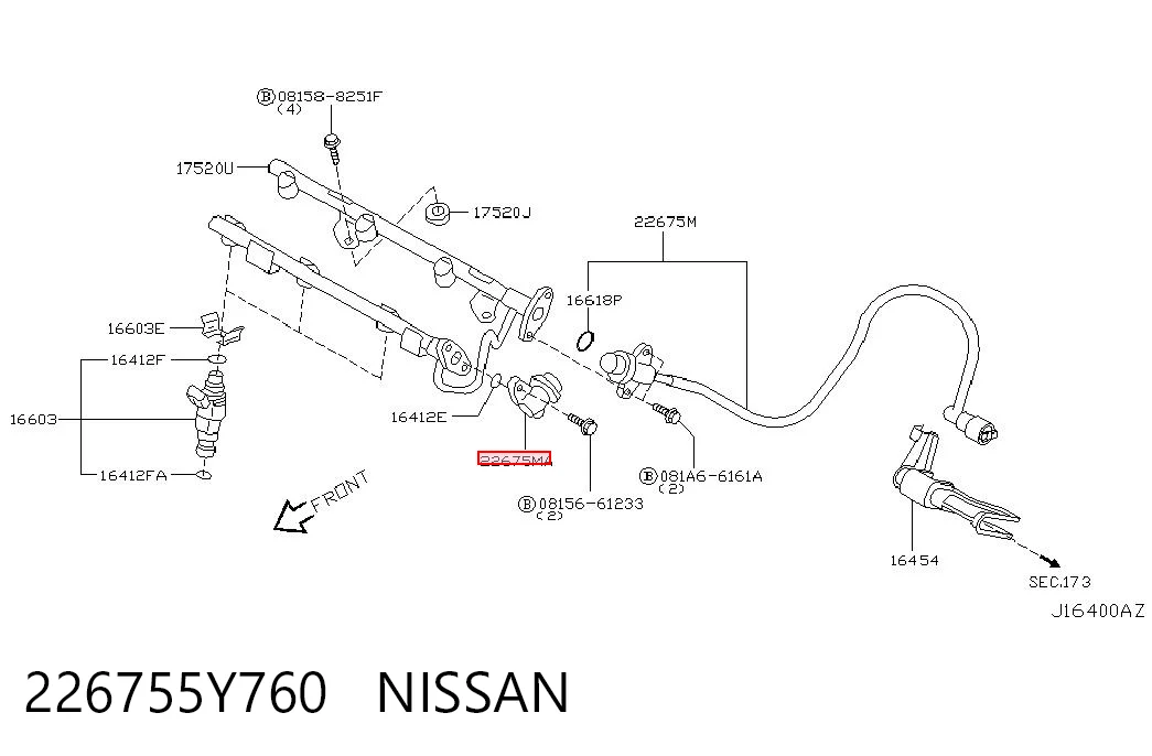 226755Y760 Nissan/Infiniti Válvula reguladora de presión