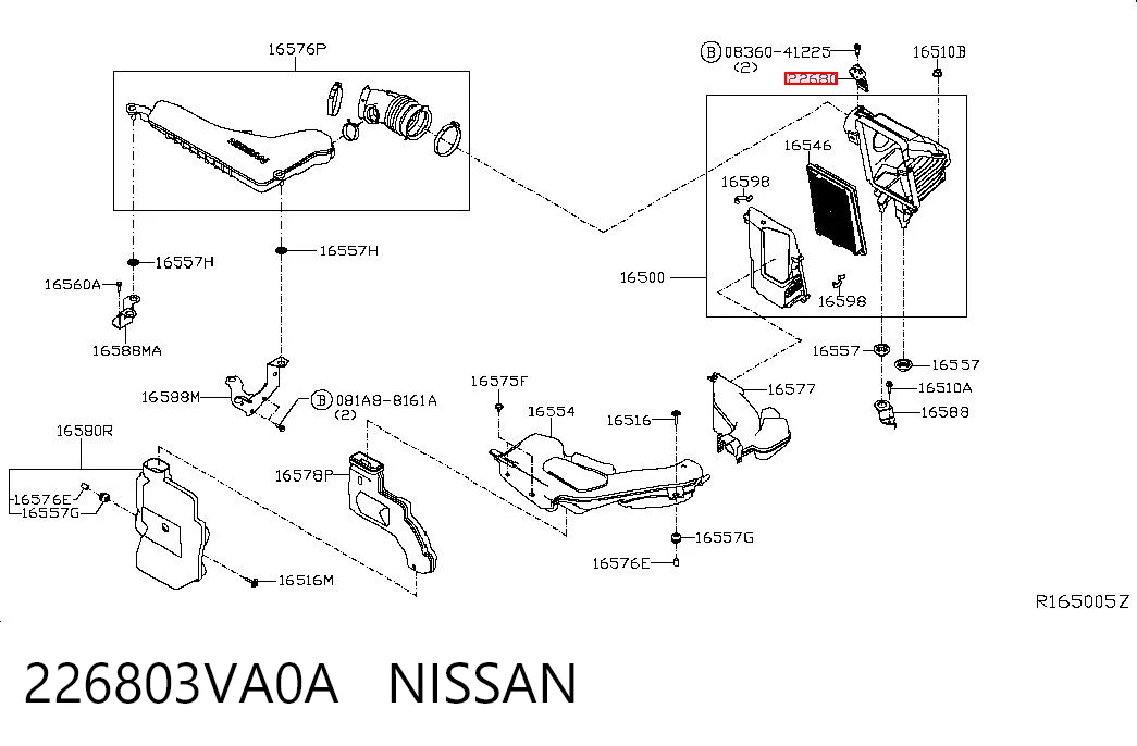 226803VA0A Nissan/Infiniti Sensor de flujo de aire