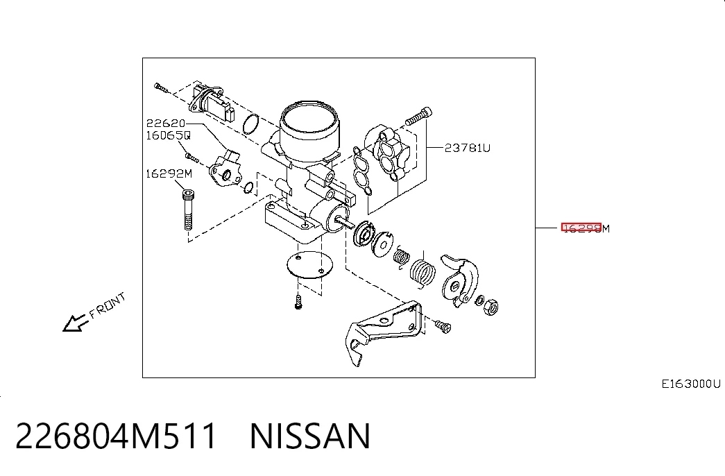 226804M511 Nissan/Infiniti Sensor de flujo de aire