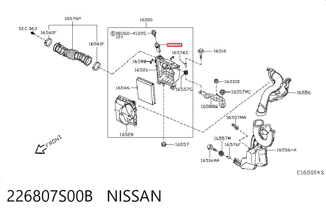 226807S00B Nissan/Infiniti Sensor de flujo de aire