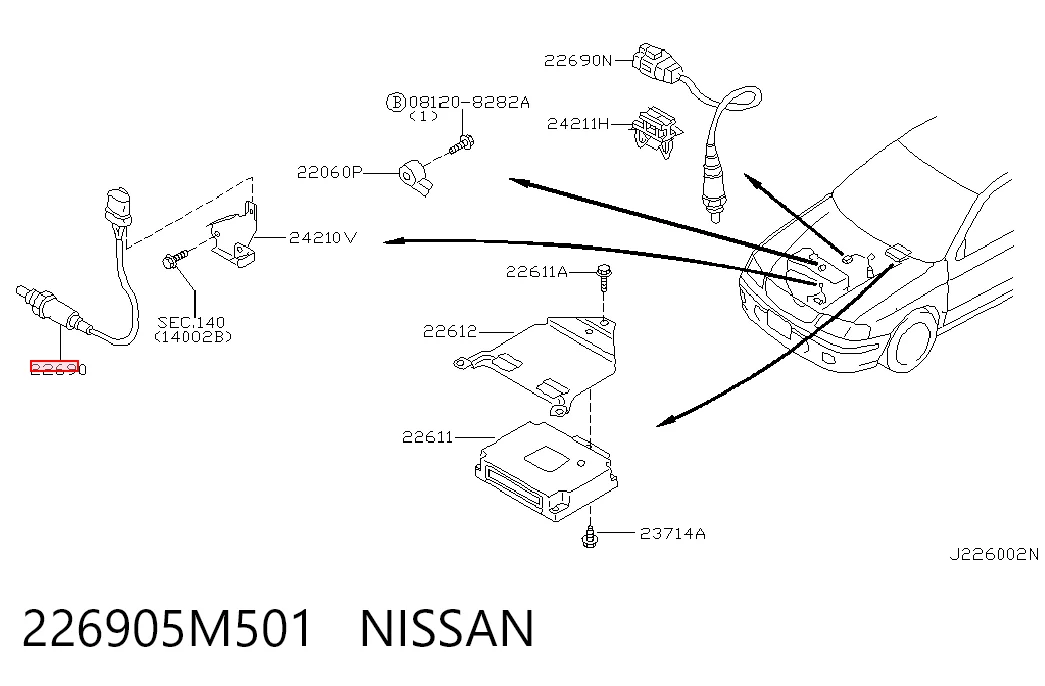 3S906013 AND Sensor de oxígeno previo al catalizador