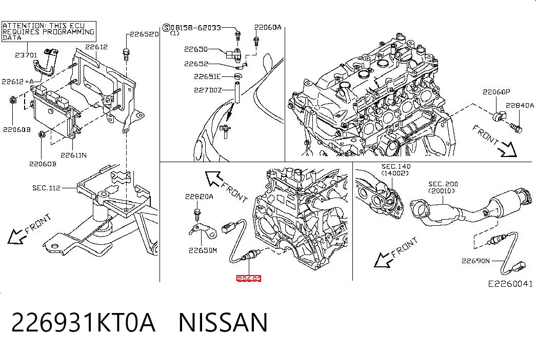 226931KT0A Nissan/Infiniti Sonda lambda, sensor de oxígeno