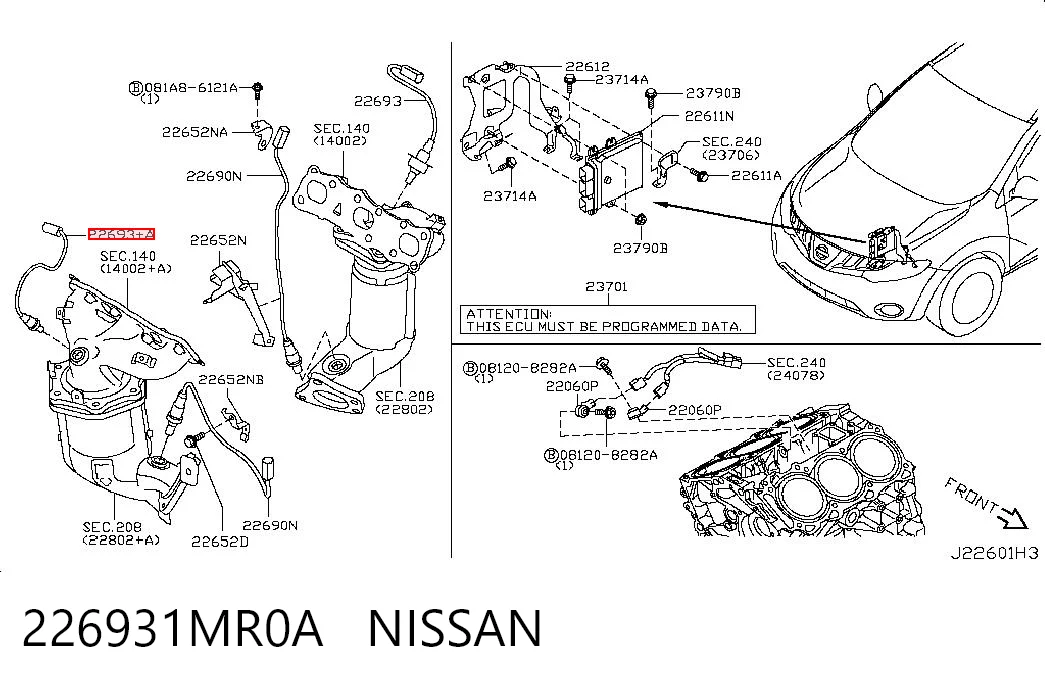 226931MR0A Nissan/Infiniti Sonda lambda, sensor de oxígeno