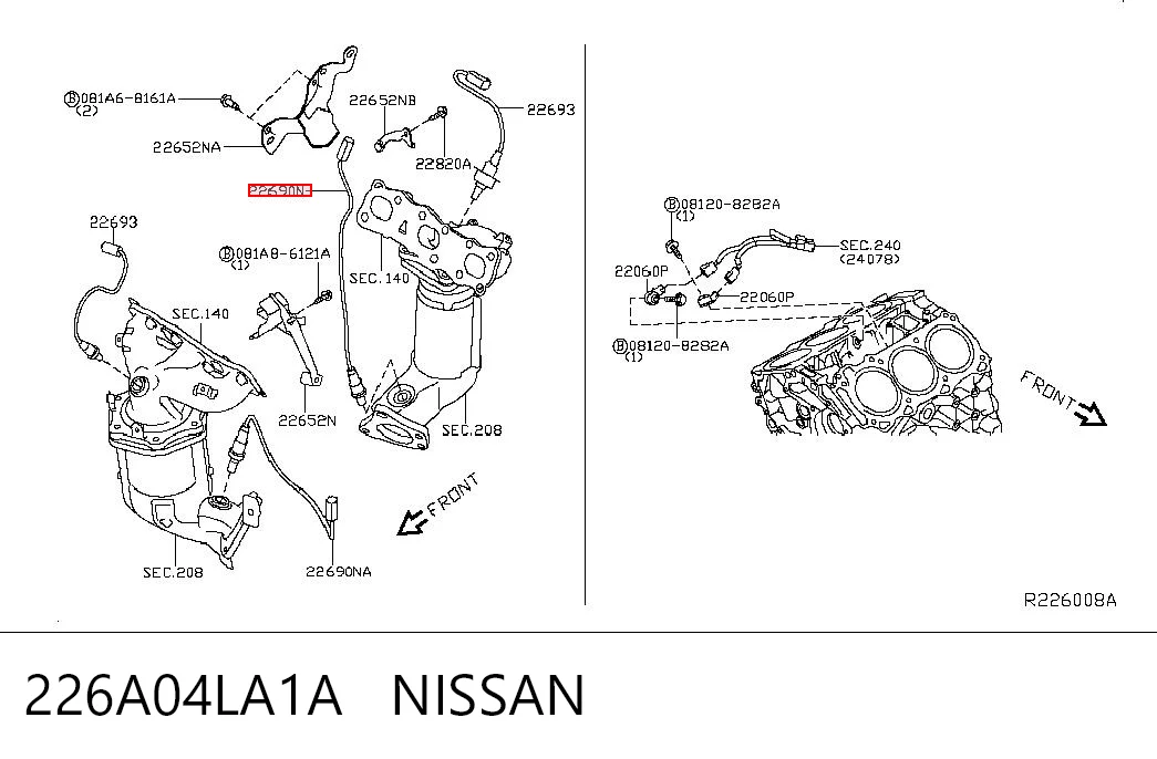 Comprar 226A04LA1A VAG Sonda lambda de oxígeno posterior al catalizador