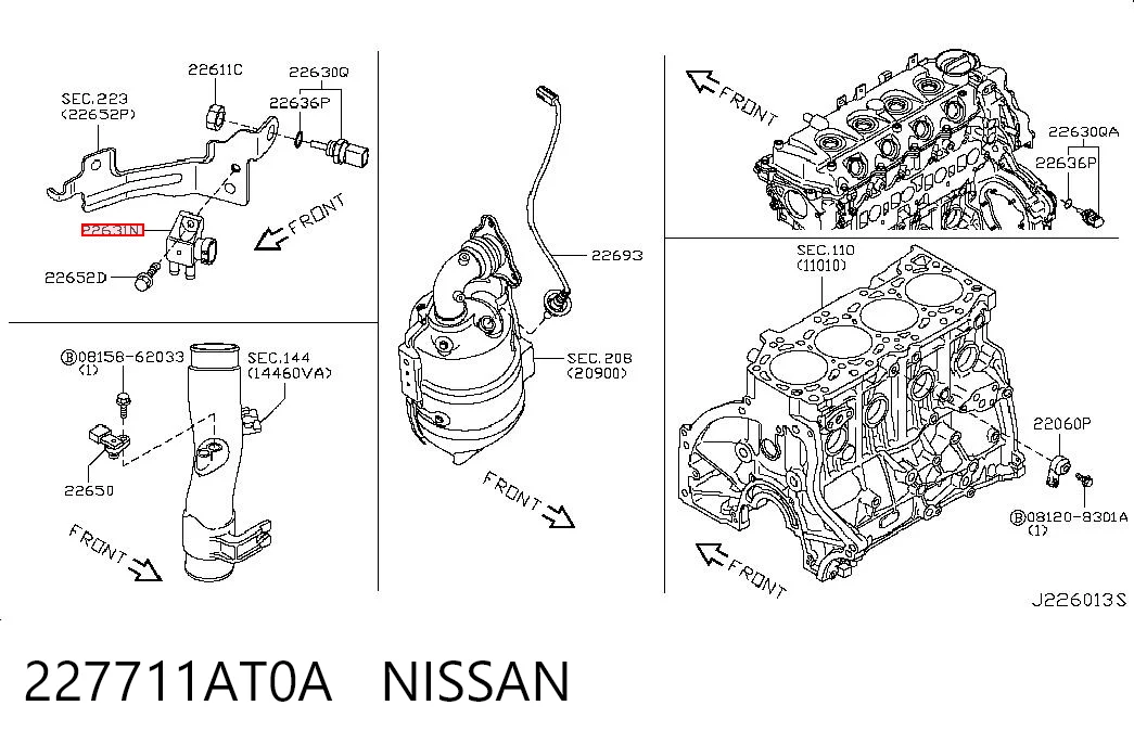 227711AT0A Nissan/Infiniti Sensor de presion de escape