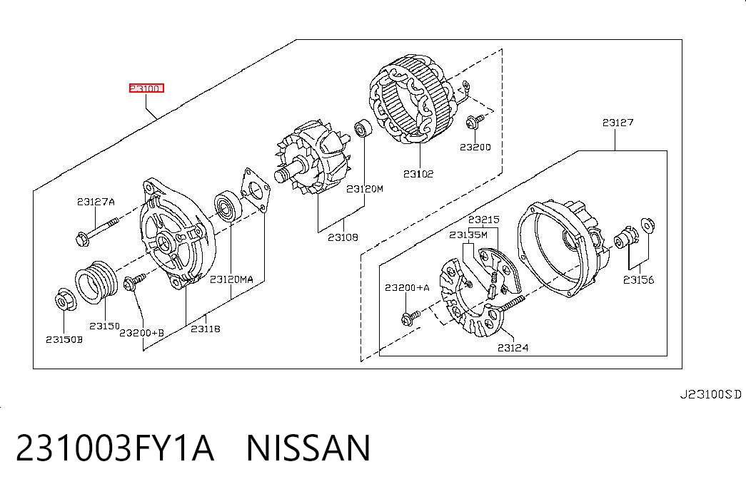 231003FY1A Nissan/Infiniti Alternador de coche