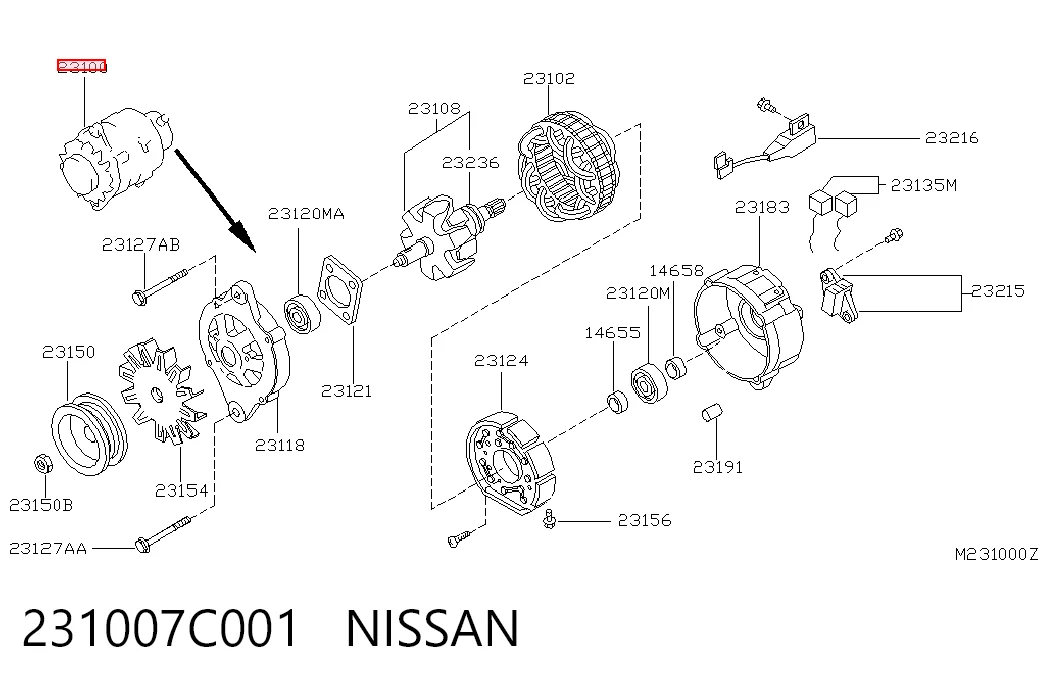 Alternador del motor Nissan Vanette Cargo bus (C23) (1995 - 2001) precio, desde 204,06 EUR