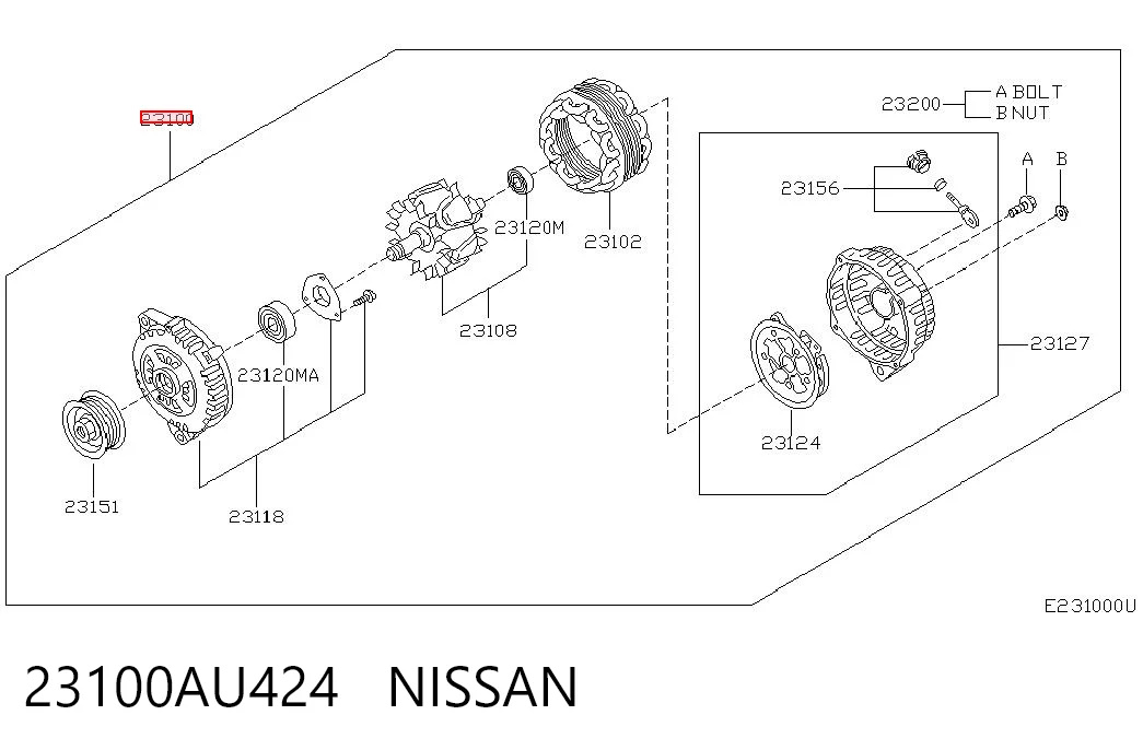 23100AU424 Nissan/Infiniti