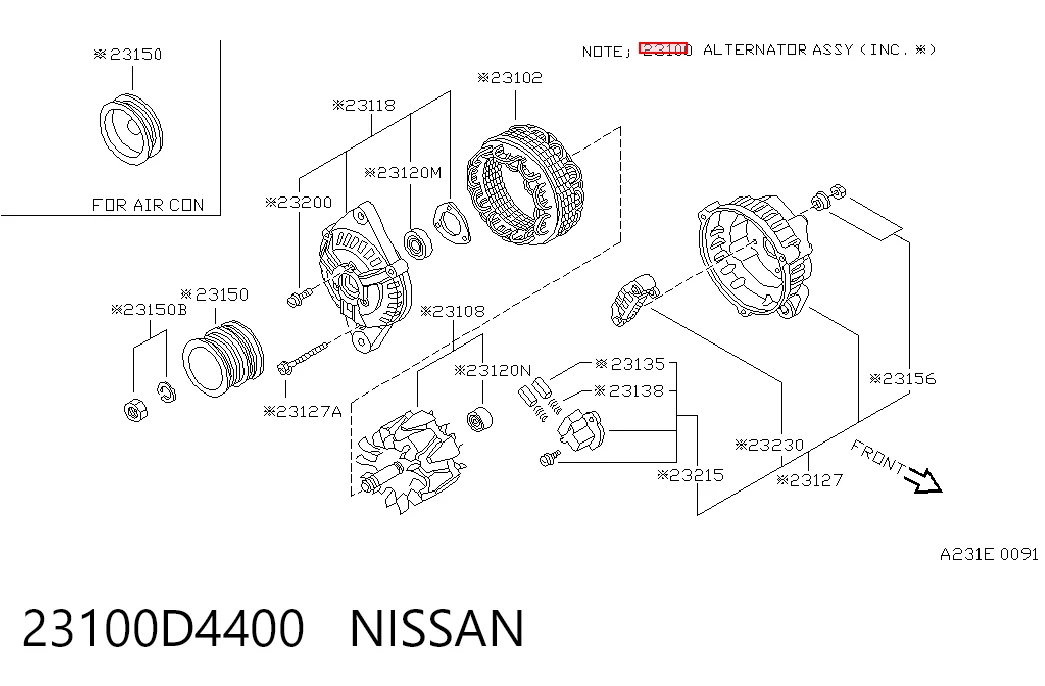 23100D4400 Nissan/Infiniti