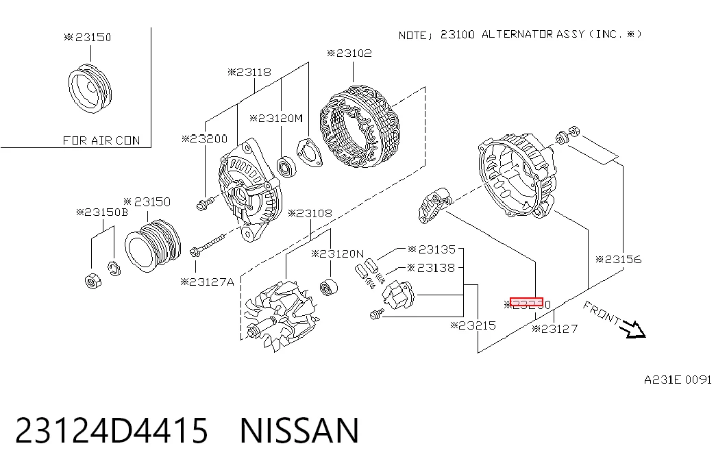 Puente de diodos, alternador para Mazda 626 II GC