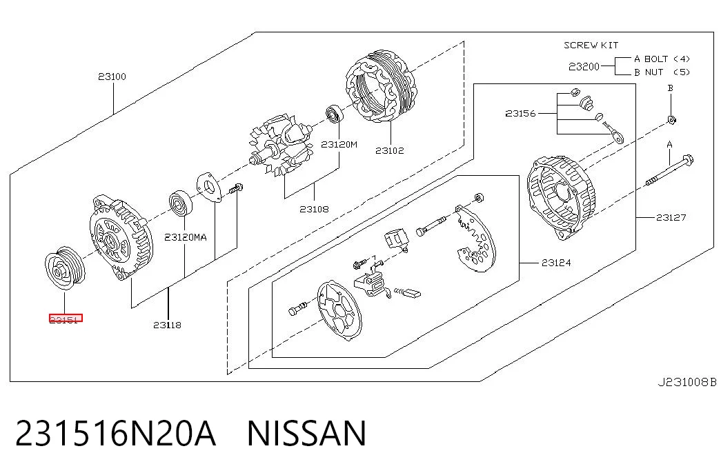  Polea alternador Nissan X-Trail 