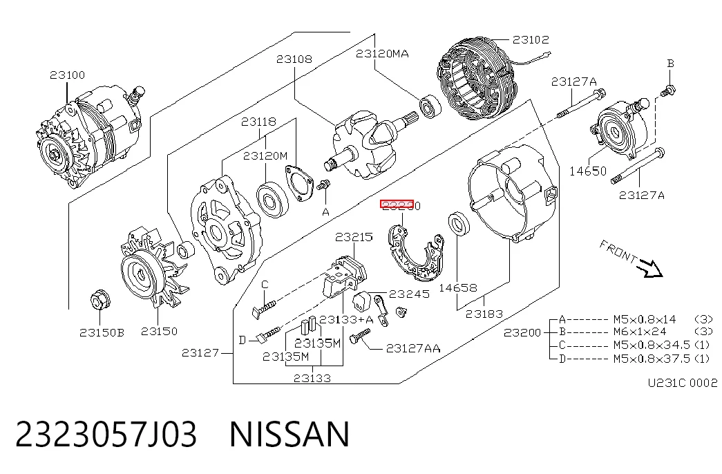 Puente de diodos, alternador para Nissan Sunny III N14