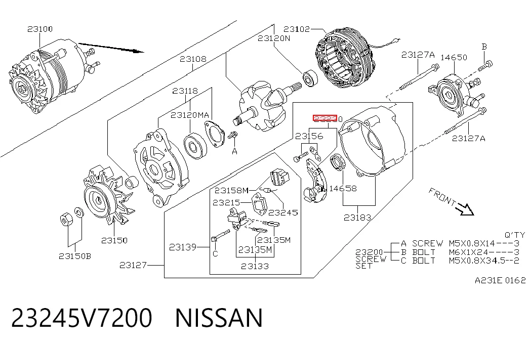 Comprar Puente de diodos, alternador Nissan Sunny III N14