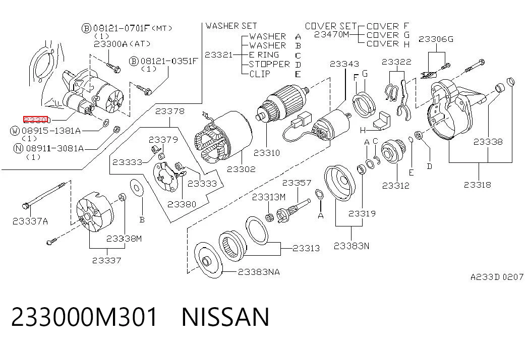 Motor de arranque para Nissan Almera B10RS