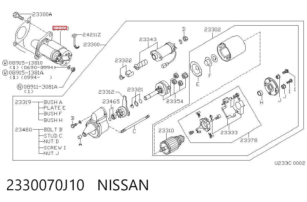 2330070J10 Nissan/Infiniti Arranque motores