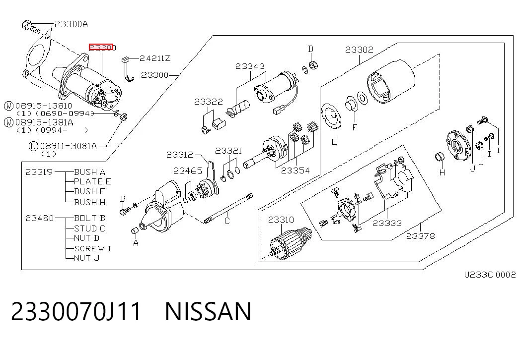 2330070J11 Nissan/Infiniti Arranque motores