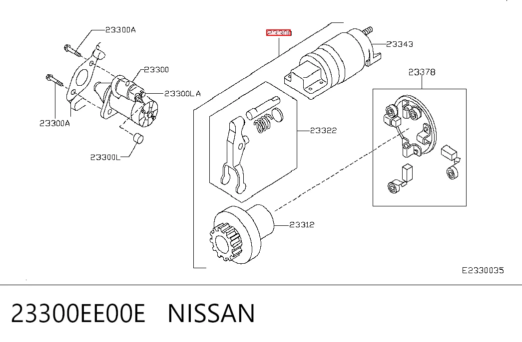 Motor de arranque 23300EE00E NISSAN