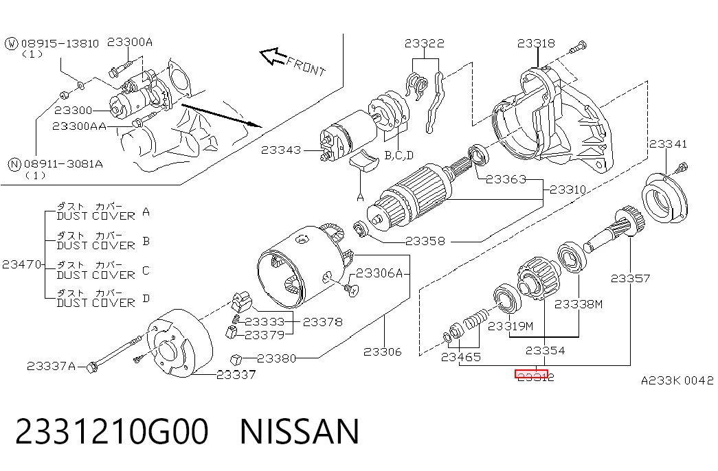 Bendix motor de arranque para Nissan Patrol  Y60