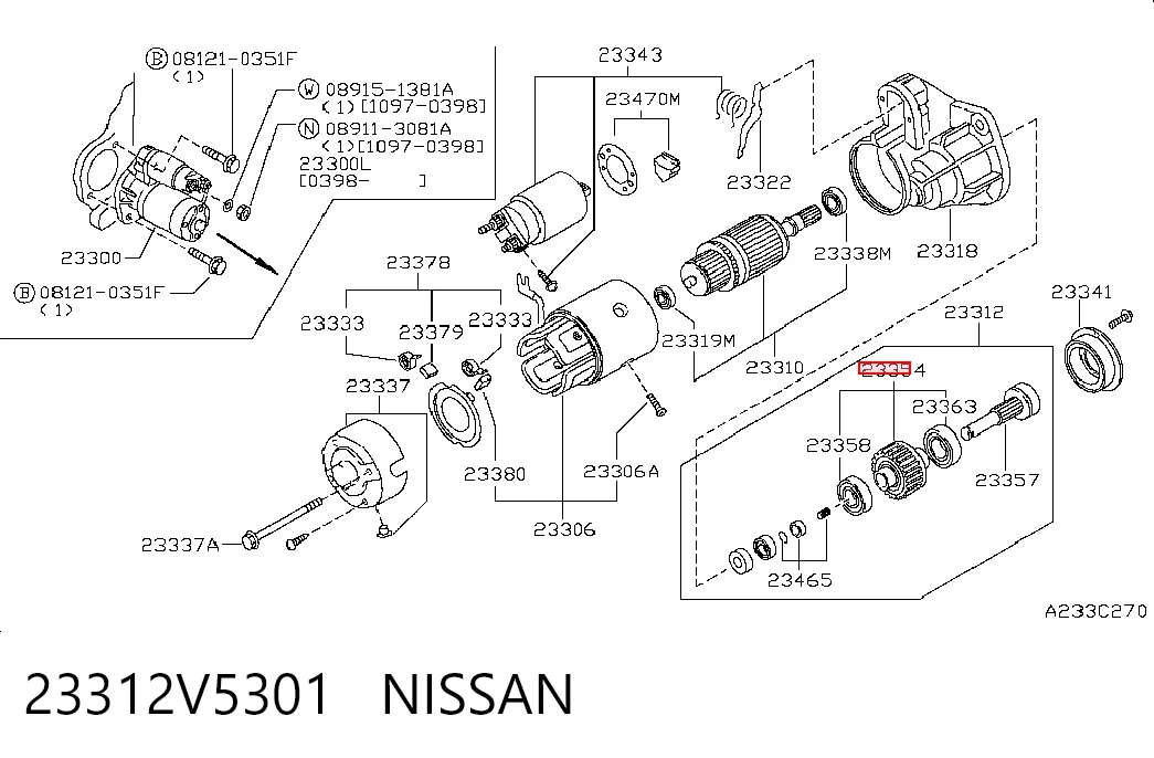 Bendix arranque Nissan Sunny II