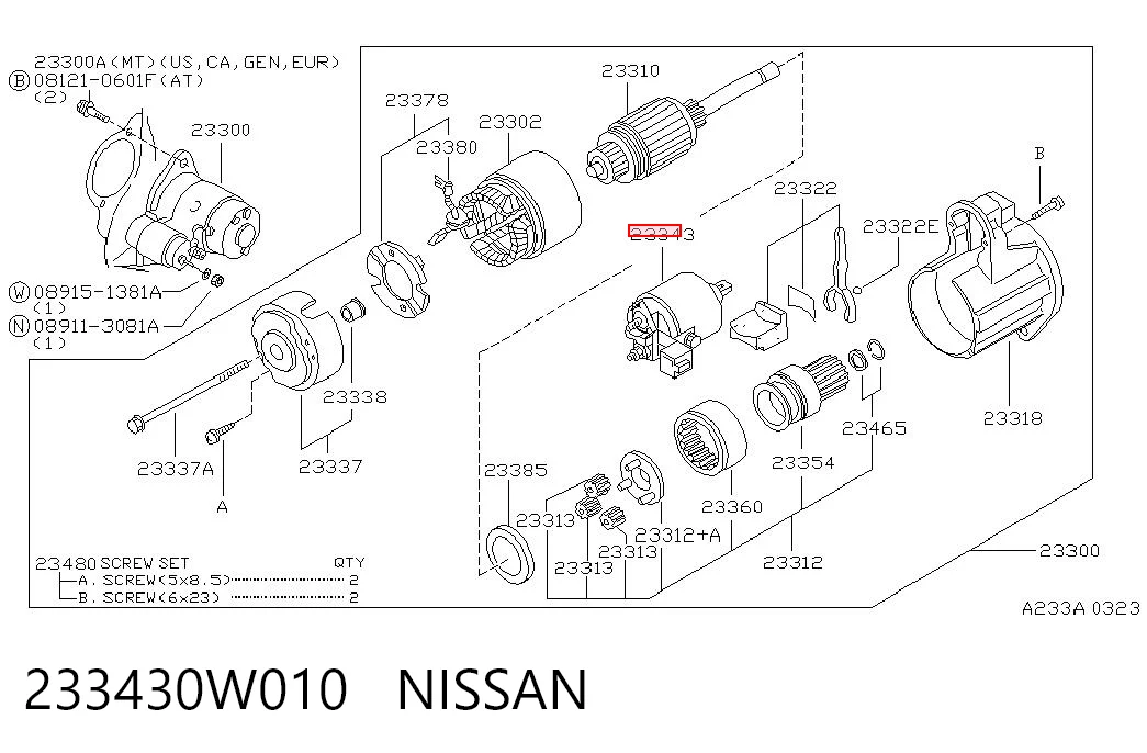 Solenoide arranque para Nissan Altima L31 