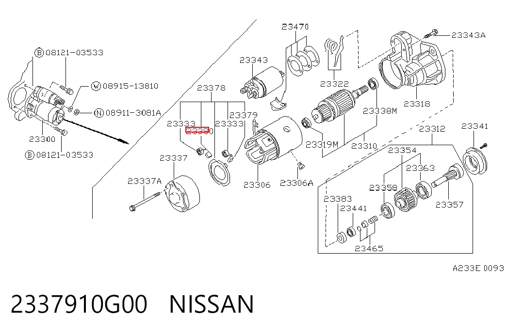 Escobilla de motor de arranque para Nissan Terrano R20