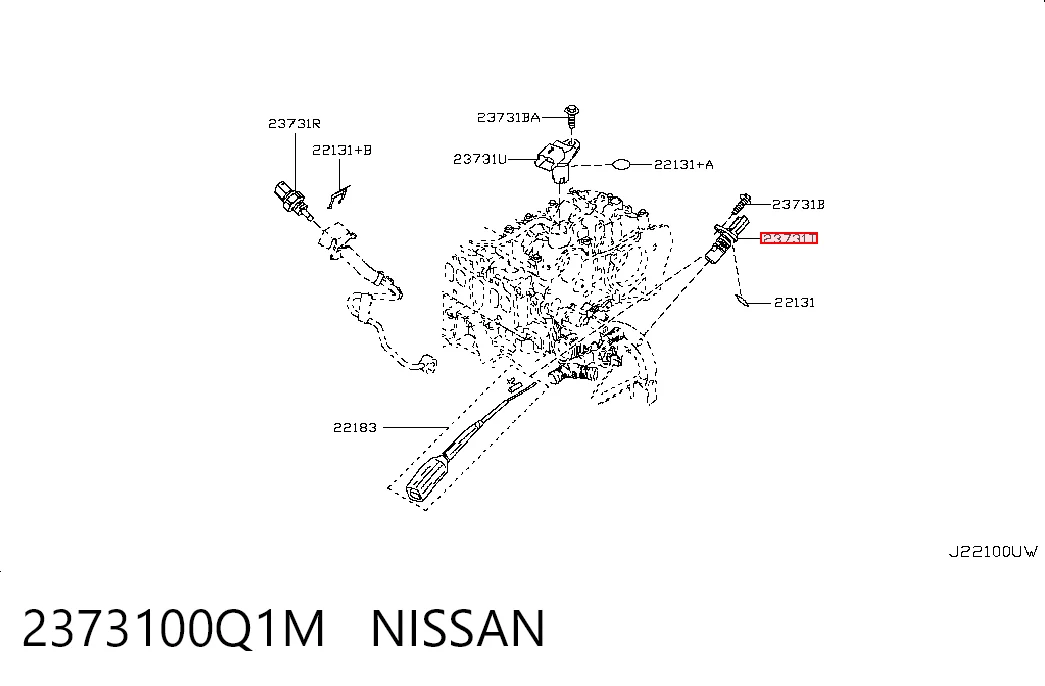 Sensor de cigüeñal para Nissan Qashqai J10