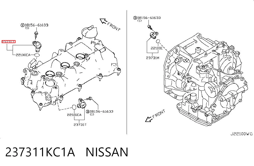 237311KC1A Nissan/Infiniti Sensor posición arbol de levas
