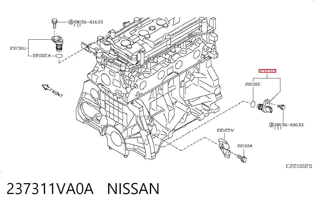 237311VA0A Nissan/Infiniti Sensor de posición del cigüeñal