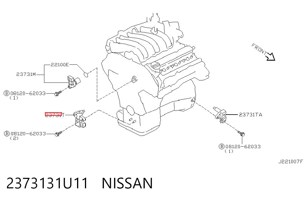 2373131U11 Nissan/Infiniti Sensor de posición del cigüeñal