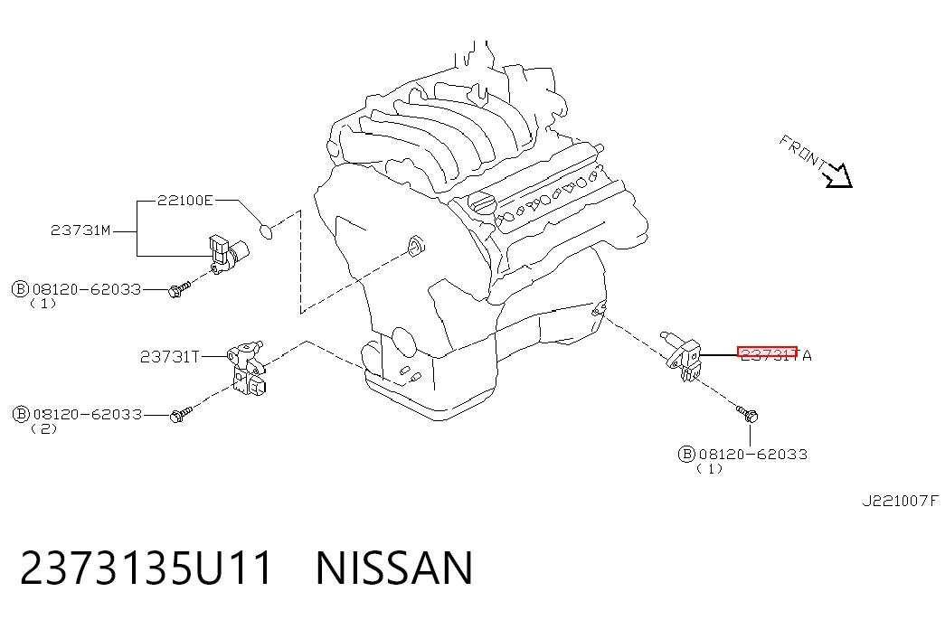 2373135U11 Nissan/Infiniti Sensor de posición del cigüeñal
