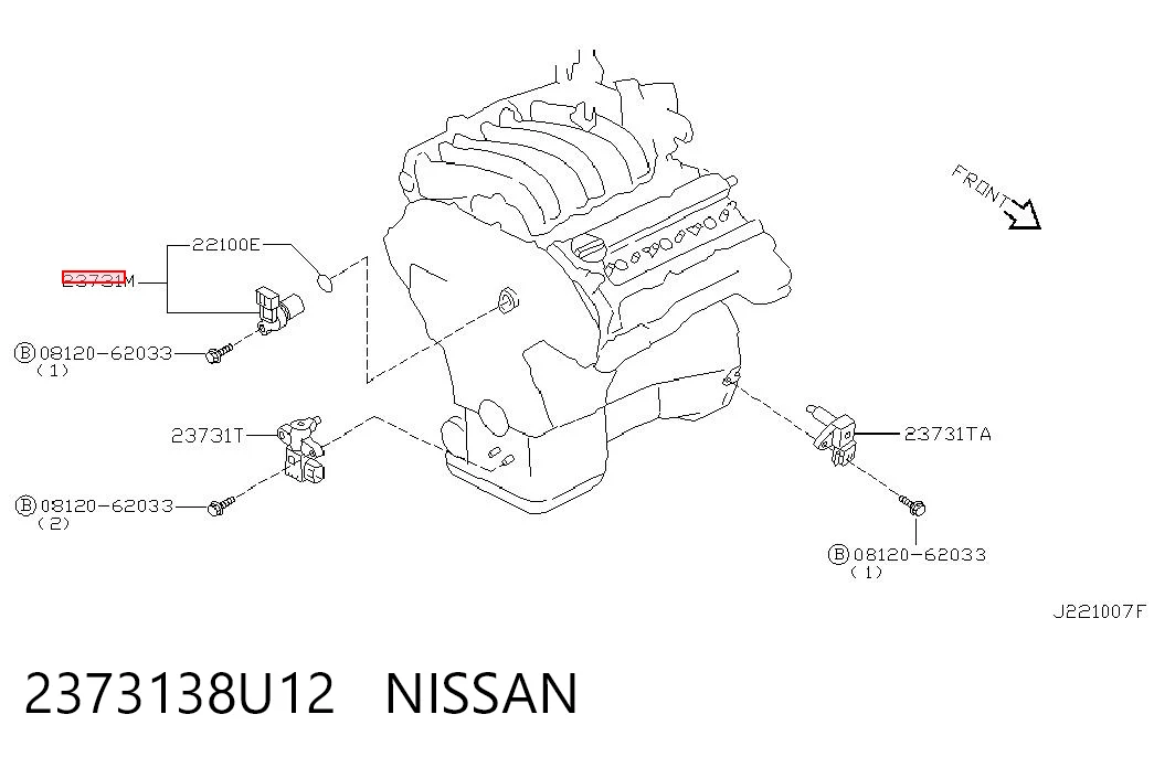 2373138U12 Nissan/Infiniti Sensor posición arbol de levas