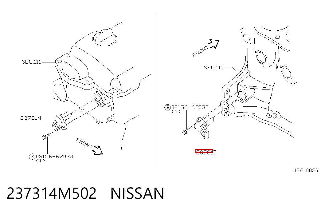 237314M502 Nissan/Infiniti Sensor posición arbol de levas