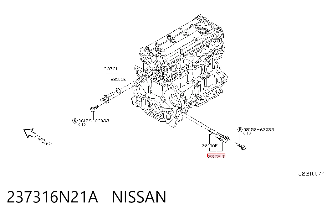 237316N21A Nissan/Infiniti Sensor de posición del cigüeñal