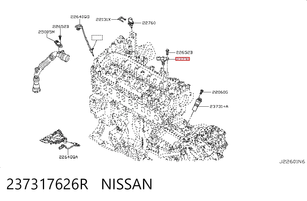 Sensor de posición del árbol de levas 237317626R NISSAN