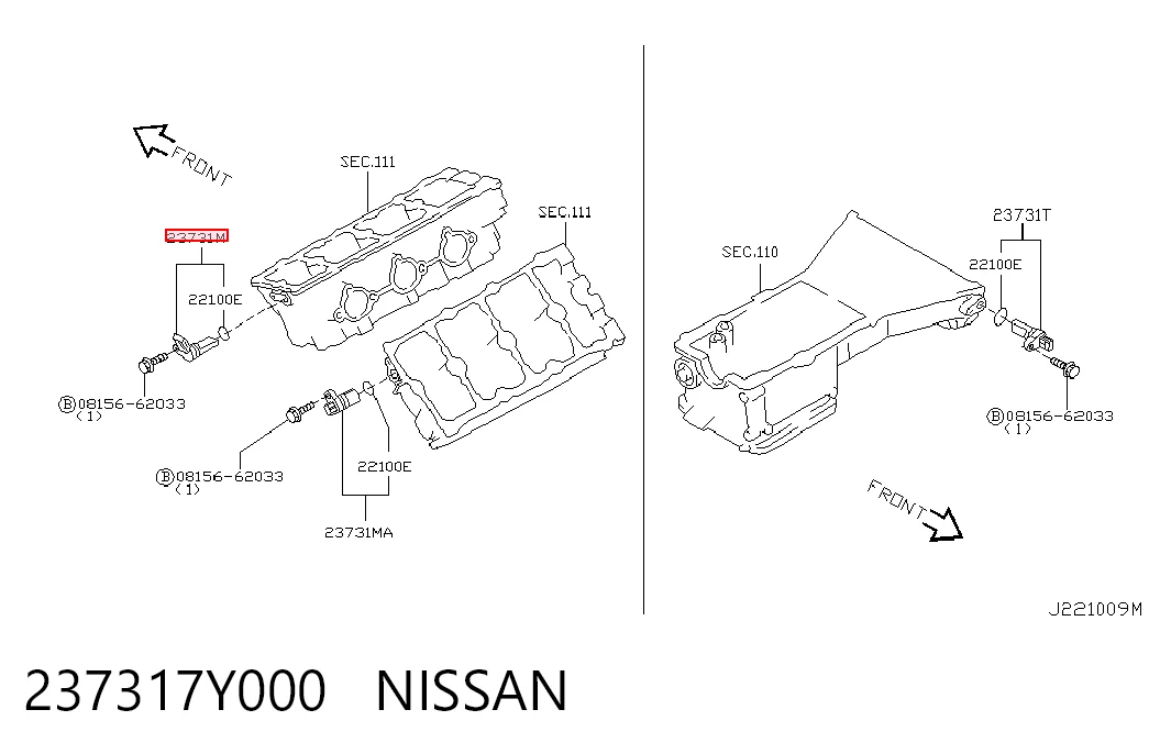 237317Y000 Nissan/Infiniti Sensor posición arbol de levas